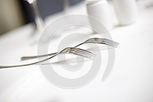 Forks at a table setting