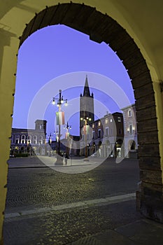 Forli, Emilia-Romagna, Italy: the city at evening, Aurelio Saffi square