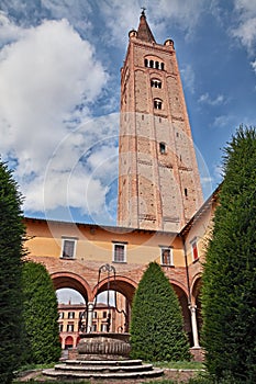 Forli, Emilia-Romagna, Italy: cloister and bell tower of the Abbey of San Mercuriale photo