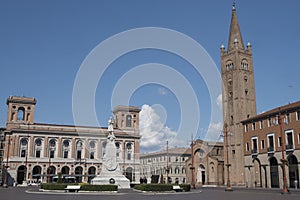 Forli Italy: Aurelio Saffi square with church of San Mercurial photo