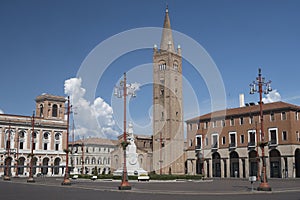 Forli Italy: Aurelio Saffi square with church of San Mercurial photo