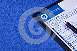 Customs declaration concept