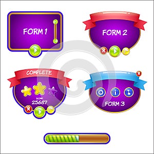 Form design game user interface for video games