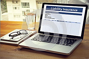 Form Document Liability Insurance Money RIsk