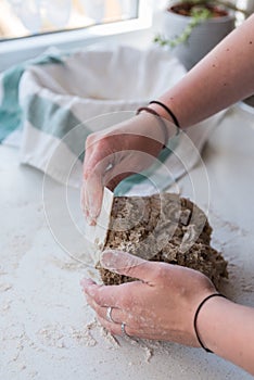 Form the dough for bread - bake bread