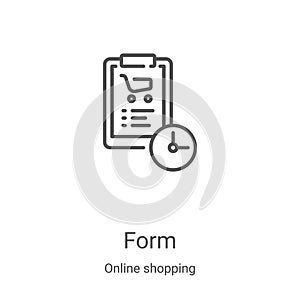 form icon vector from online shopping collection. Thin line form outline icon vector illustration. Linear symbol for use on web