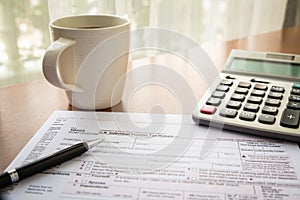 Form 1040A, U.S. Individual income tax return photo