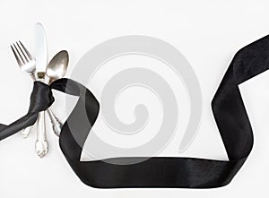 Formal Black and White Dinner Setting