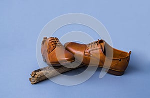 Formal casual shoes of woman in brown color