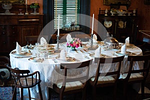 Formal dining area in an old house