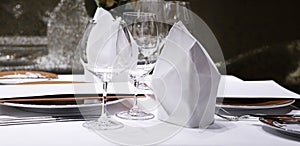 Formal dining table set up