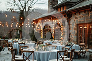 Formal Dinner Table Set Outside