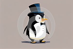 The Formal Fun Penguin, A Whimsical Illustration Made with Generative AI