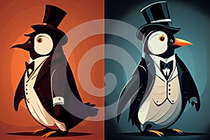The Formal Fun Penguin, A Whimsical Illustration Made with Generative AI