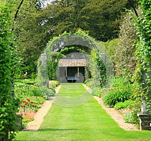 Formal garden with arches photo