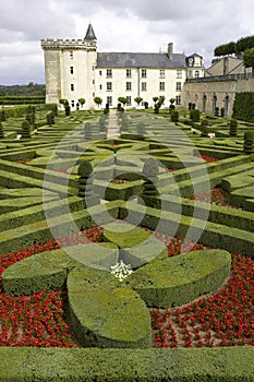 Formal gardens at chateau de villandry, loire valley, france
