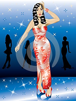 Formal Red Gown Woman