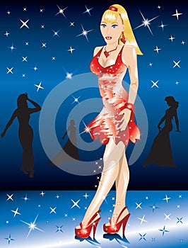 Formal Red Gown Woman