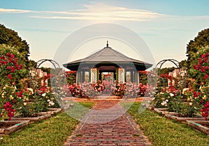 Formal rose garden