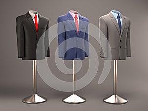 Formal suits on shop mannequins