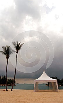 Formal tent on beach photo