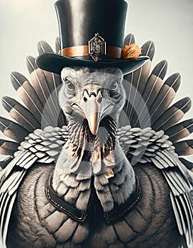 A formal Turkey looking at the camera.