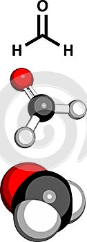 Formaldehyde (CH2O), molecular model