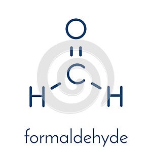 Formaldehyde methanal molecule. Important indoor pollutant. Skeletal formula.