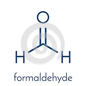 Formaldehyde methanal molecule. Important indoor pollutant. Skeletal formula.