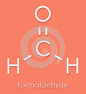 Formaldehyde methanal molecule. Important indoor pollutant. Skeletal formula.