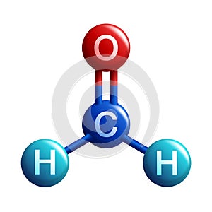 Formaldehyde molecular structure - 3D icon