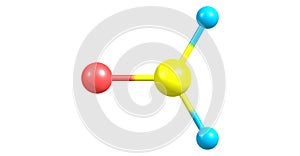 Formaldehyde molecular structure isolated on white