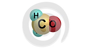 Formaldehyde molecular structure on white
