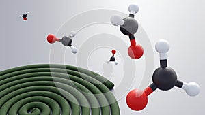 Formaldehyde molecules and green mosquito coils