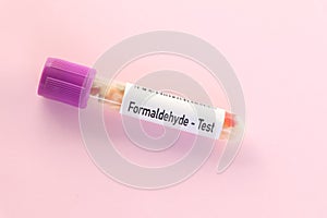 Formaldehyde test, food sample to analyze in the laboratory
