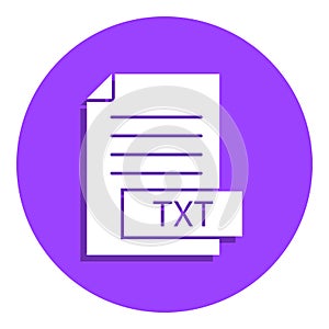 format file txt badge icon. Simple glyph, flat vector of web icons for ui and ux, website or mobile application