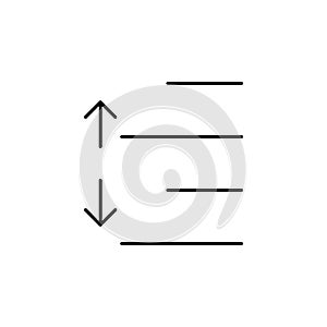 format, height, line, spacing icon. Element of text and typography for mobile concept and web apps icon. Thin line icon for