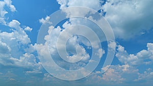 Formation cloud sky scape. Various layers of clouds move in different directions at altitude. Time lapse.