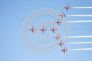 Formation flight Red Arrows