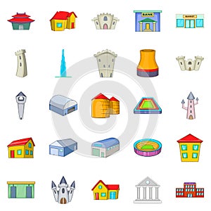 Formation icons set, cartoon style