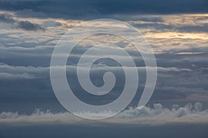 The formation and movements of clouds up to the steep slopes of the mountains of Central Caucasus peaks.