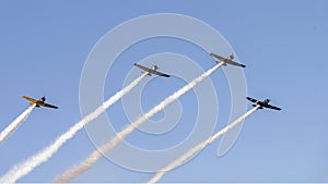 Formation of World War II War Birds flying over Duck Creek prior to the traditional fireworks display.