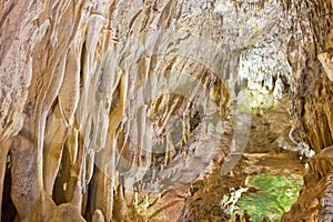 Formations in the cave Ledenika