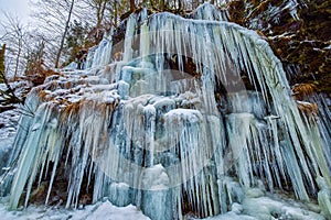 Formations of icicle  on the mountain