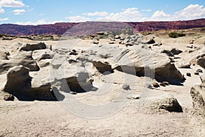 Formations of stones in Ischigualasto Park