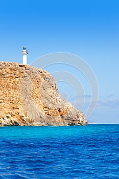 Formentera Barbaria cape Lighthouse view from sea