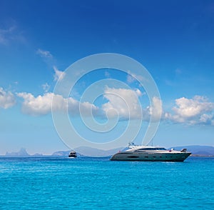 Formentera boats with Ibiza Es Vedra Balearic photo