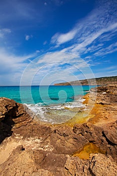 Formentera Es Calo de Sant Agusti turauoise sea