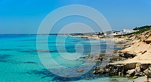 Formentera island in the Mediterranean sea
