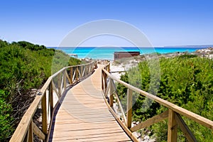 Formentera migjorn Els Arenals beach walkway